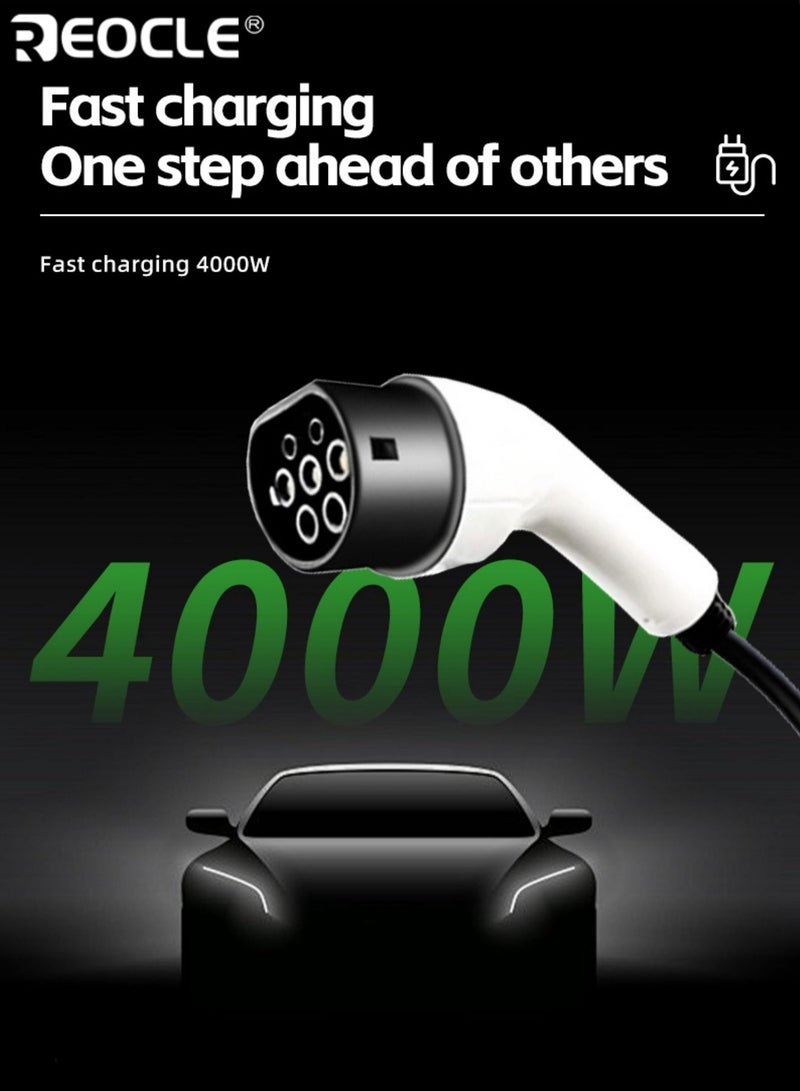 REOCLE Premium Plug-In Electric Vehicle Charger Multi-Functional Smart Charging Device with Wide Regional Socket Compatibility Intuitive Color Display & Convenient Storage Design - Image 4